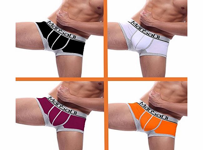 BXT-Apparels [Official] Mens 4D Cut-out Underwear New Recovered Fiber Boxers Briefs Man Hipster 4PCS